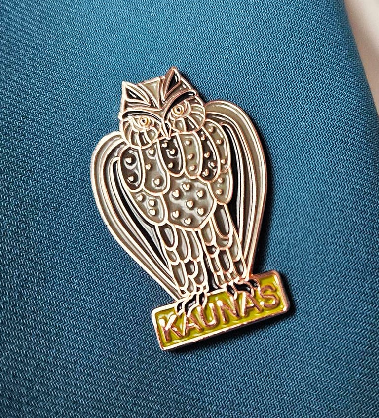 Kaunas IN Pelėdų kalno pelėdos ženkliukas Ugnė Ugenskaitė-Joskaudė datflamie