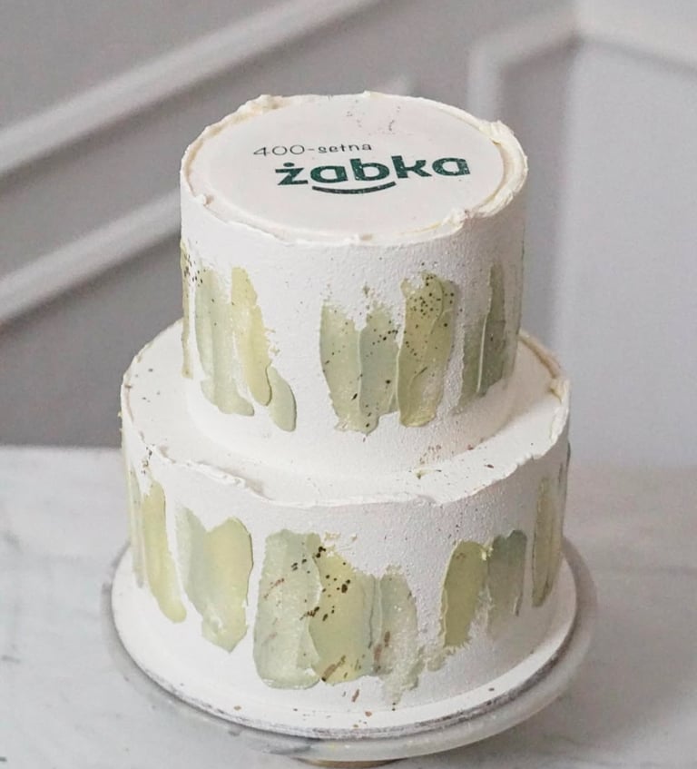 a cake with a cake topperf on it