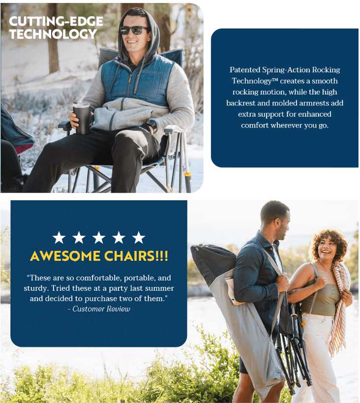 GCI Outdoor RoadTrip Rocker Chair for comfortable glamping