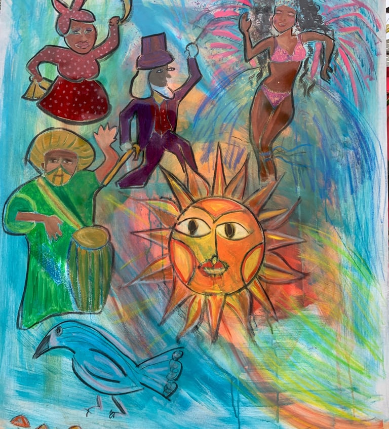 Soy Uruguaya - charcoal, gouche and acrylic on canvas - 85 x 113cm