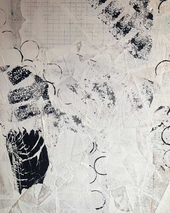 collage-gloss-gel-magic-manifestation-tools-tissue-patterns-paint-design-black-white