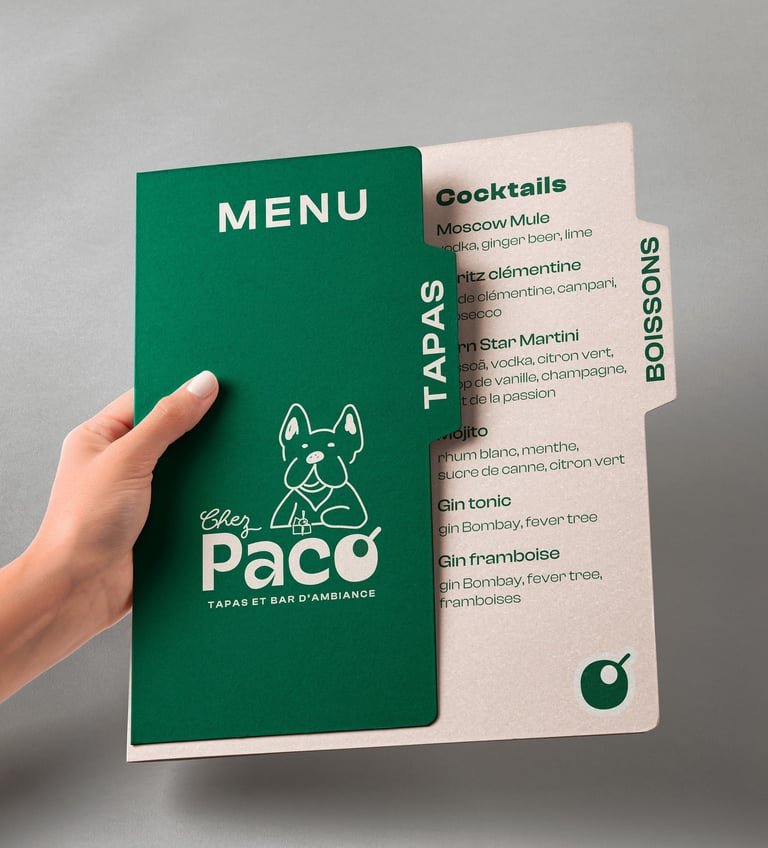Branding chez Paco - menu - Soleado studio