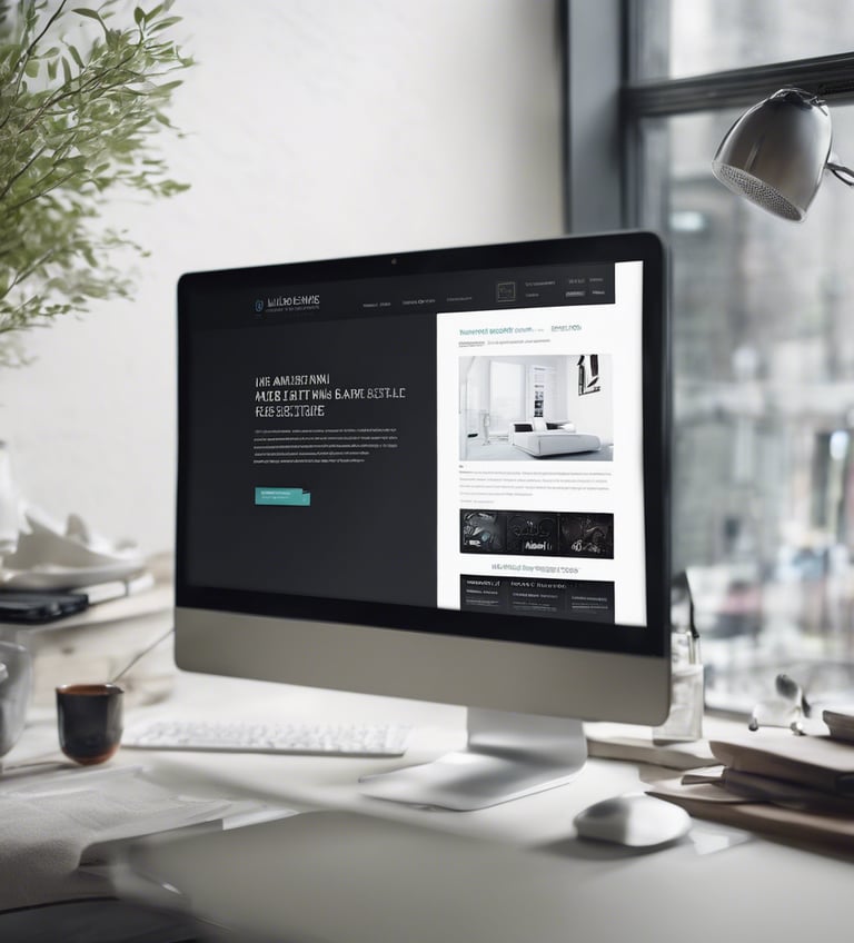 web design on a desktop