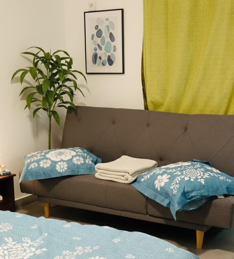 Chambre supplémentaire : lit 180x200cm avec clic clac lit convertible 130x190cm