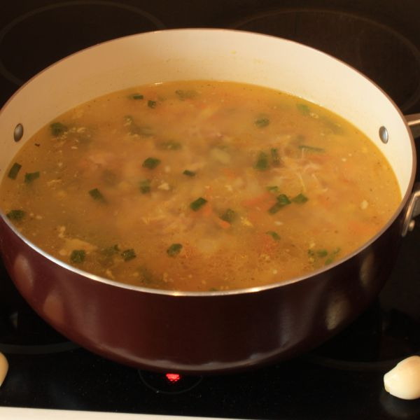 simmering gumbo stock