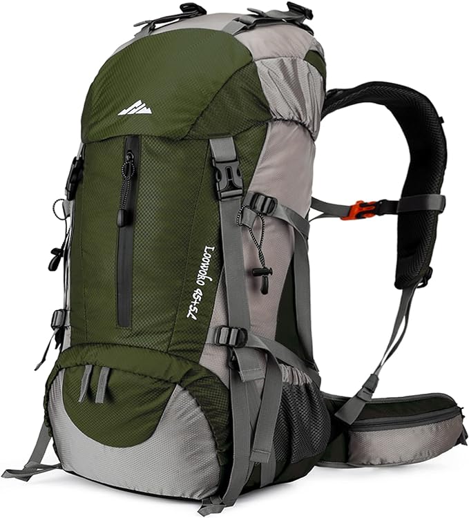 Green & gray color Loowoko 50L Hiking Backpack