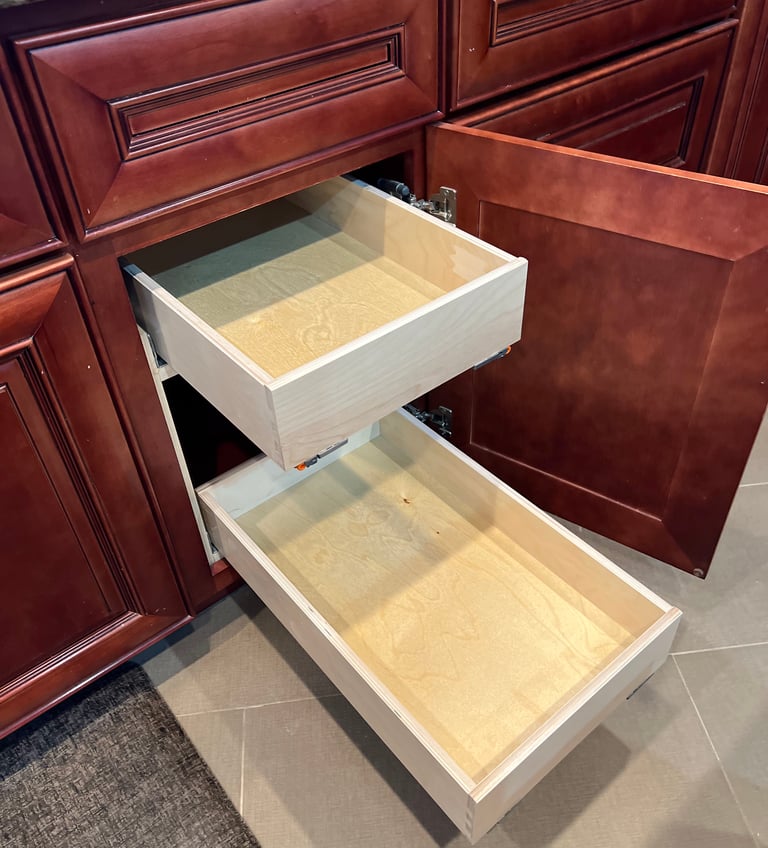 Cabinet Cubby Double Pullout Drawers
