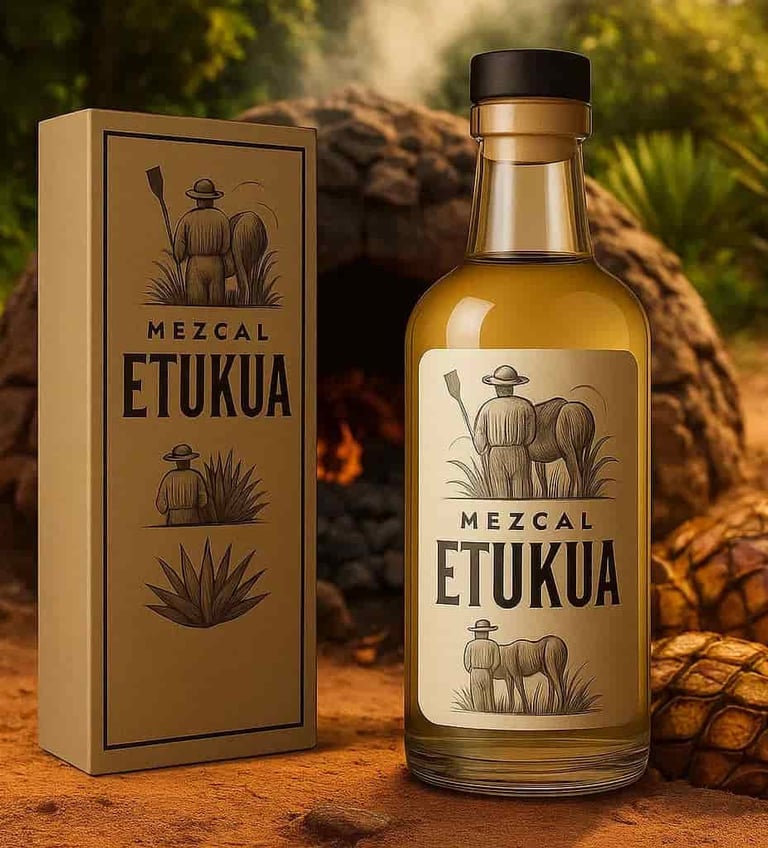 Horno de tierra con piedras volcánicas para cocción tradicional de agave para mezcal