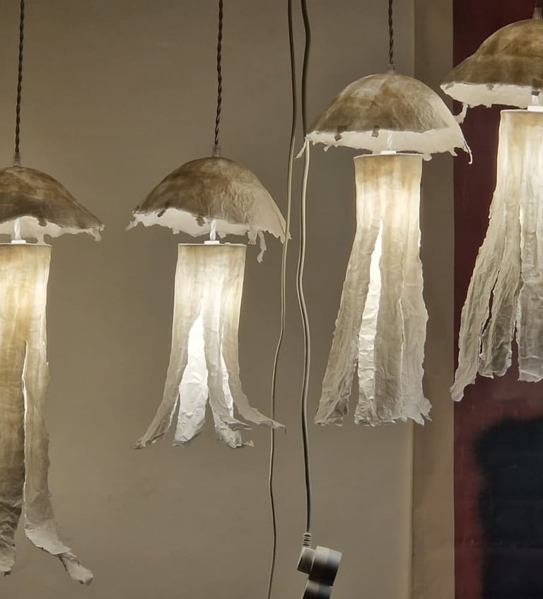 méduses sculpture papier luminaire Sète France