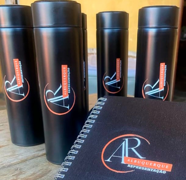 Kit caderno garrafa personalizada com logomarca em Piracicaba