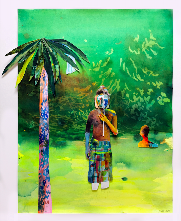 Marie-Anita Gaube  Aluminium river  gouache, encre et collages sur papier Galerie MAxime Allain
