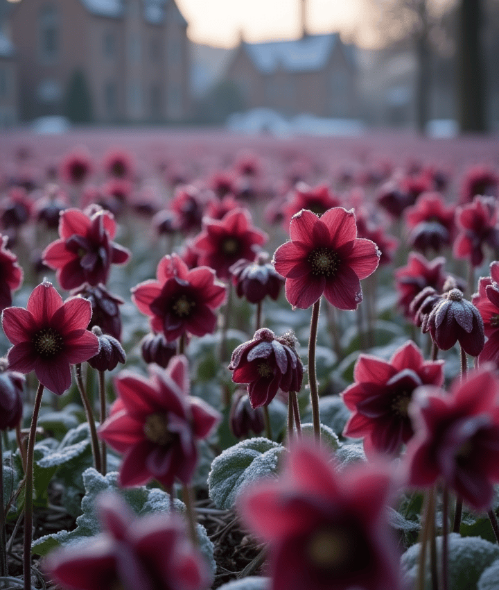 Field of Hellebore Flowers
