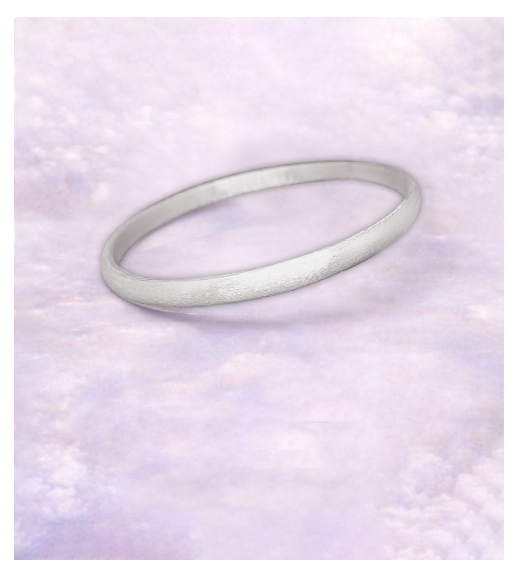 Handcrafted pure silver Bevel Comfort Fit bangle in Brushed finish