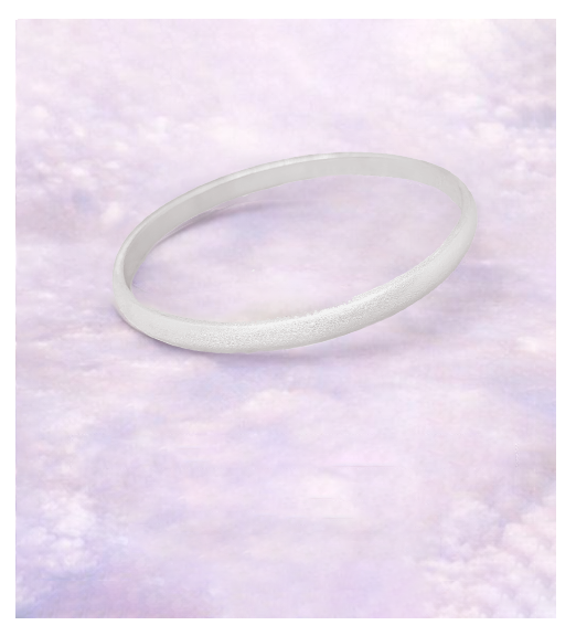 Handcrafted pure silver Bevel Comfort Fit bangle in Frosted Matte finish