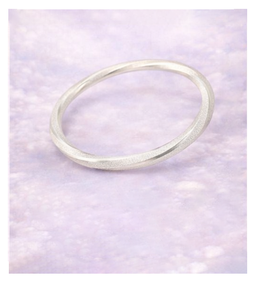 Handcrafted pure silver Mobius bangle in Two Tone finish
