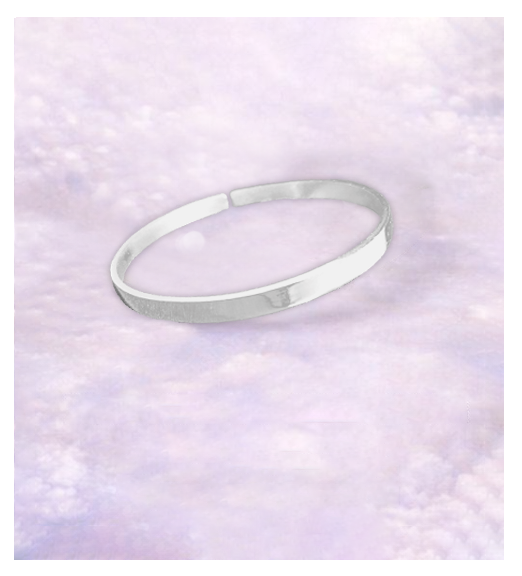 Handcrafted pure silver Straight Edge bangle in Gloss finish