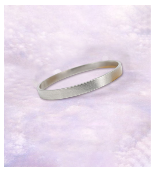 Handcrafted pure silver Straight Edge bangle in Satiin finish