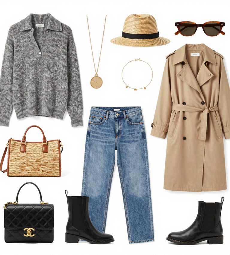 A vibrant display of assorted bazar items including clothes, shoes, and accessories arranged neatly on shelves.