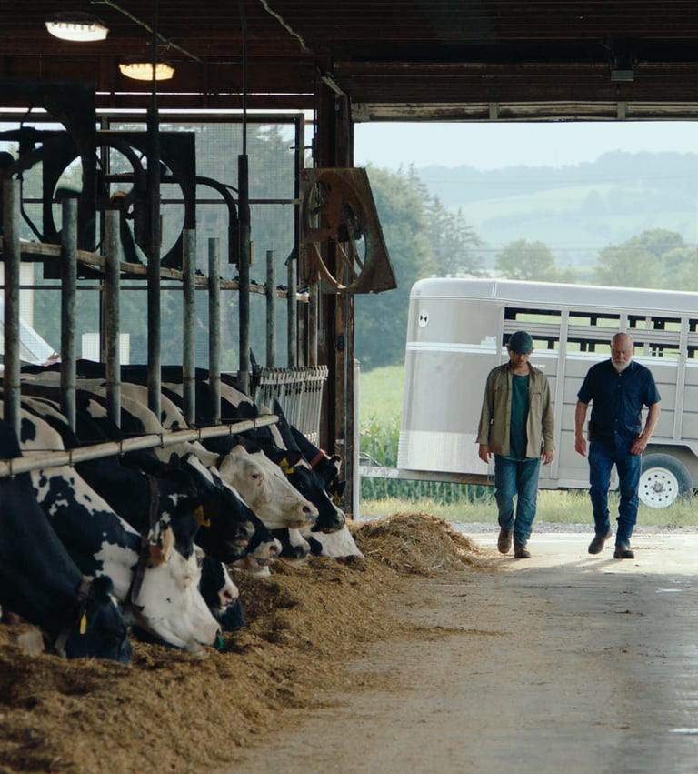 two generations of a farm family