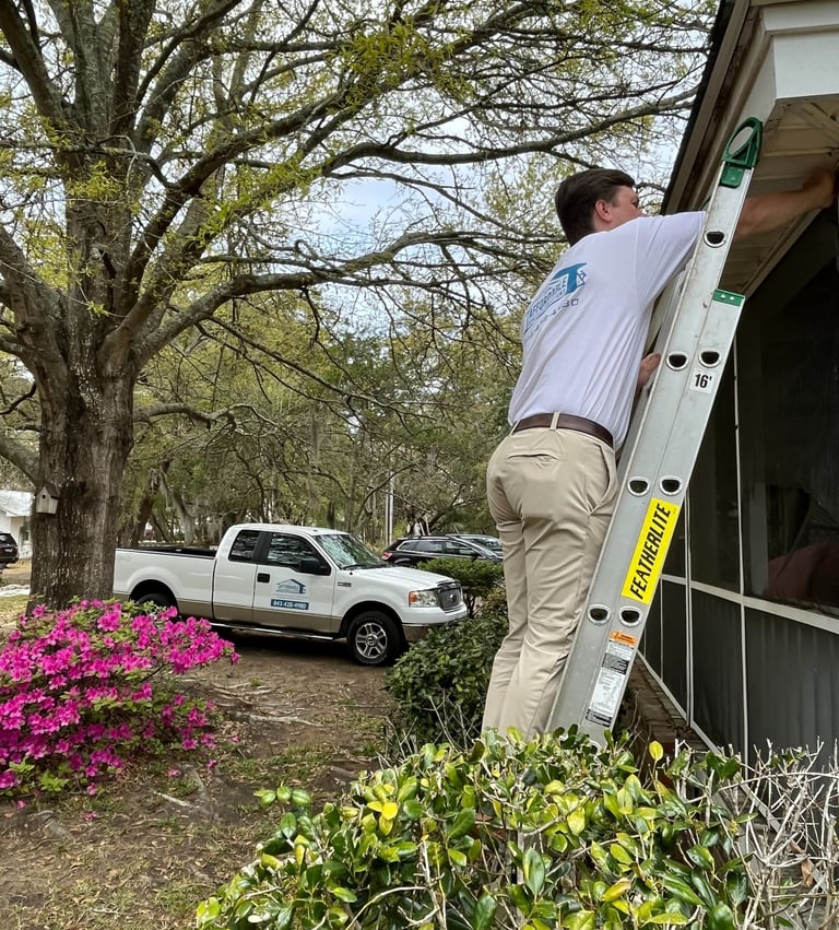 Custom screen porch installation in Charleston, SC, enhancing outdoor living space.