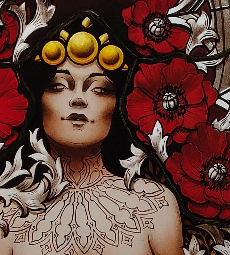 Salome, vitrail, gravure, peinture sur verre, gothique, femme, fleur, verre, artisanat, art 