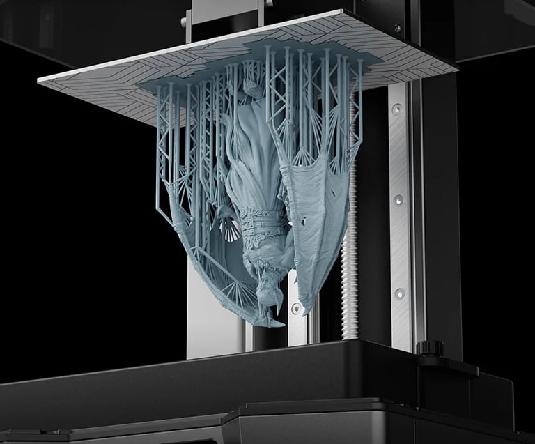Figurine réalisée à l’aide de filament plastique par imprimante 3D et logiciels 3D