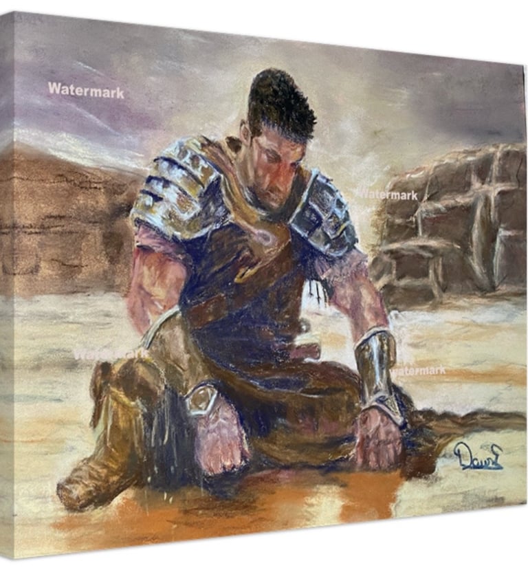 a painting of a man in armor 