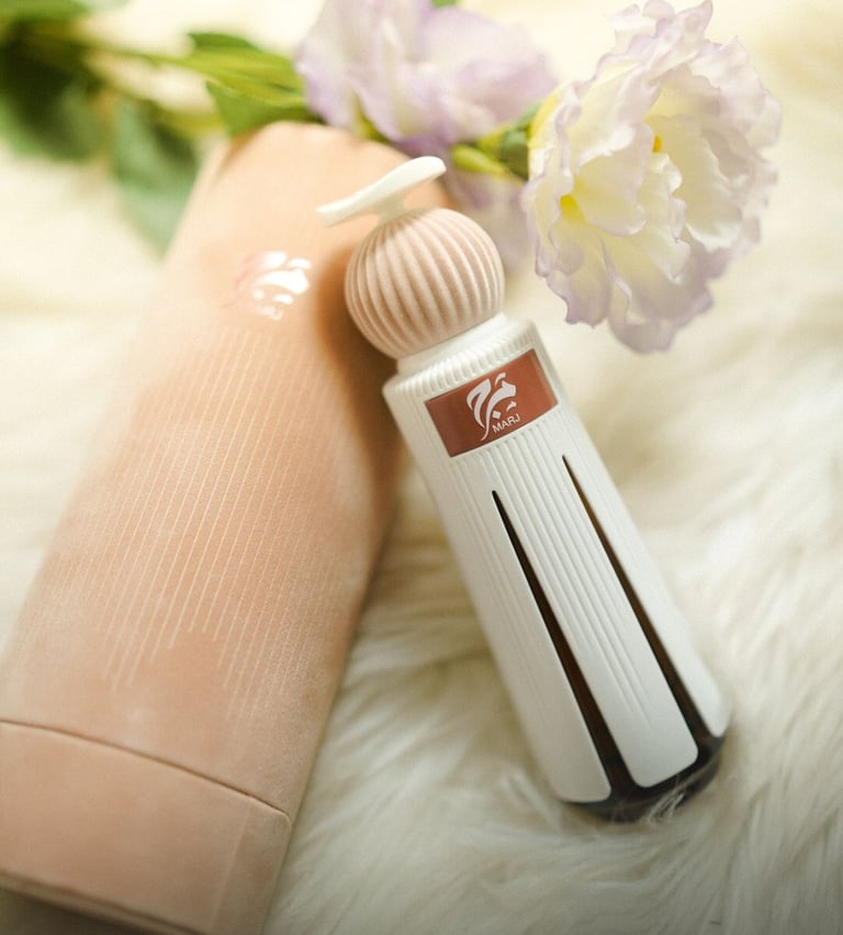 Ahmed Al Maghrebi Marj Perfume in a white perfume bottle