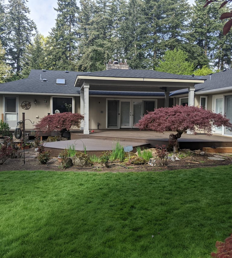Free standing covered back porch 
