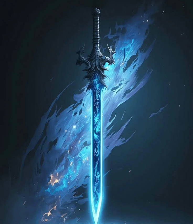 Magical flaming sword