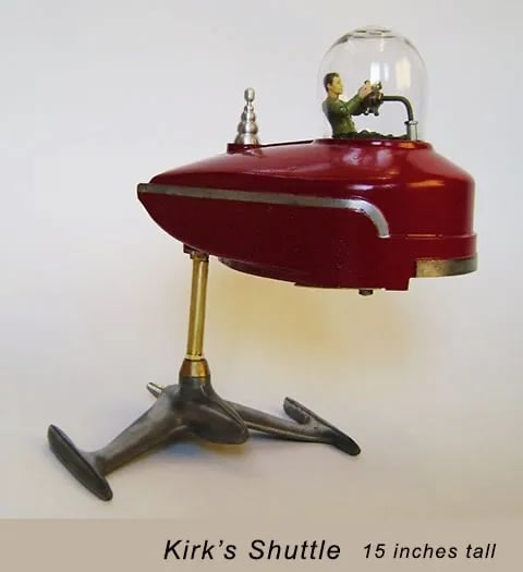 Found object spaceship sculpture by Santa Barbara artist Tal Avitzur.