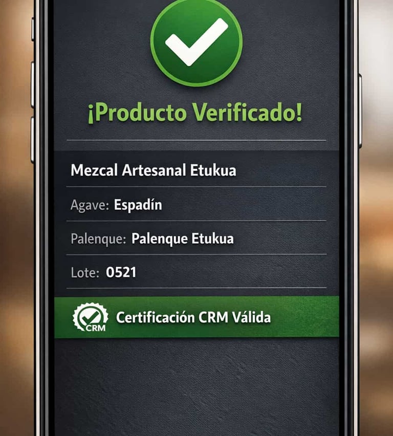 Close-up de pantalla de smartphone mostrando interfaz de aplicación con datos de verificación exitos