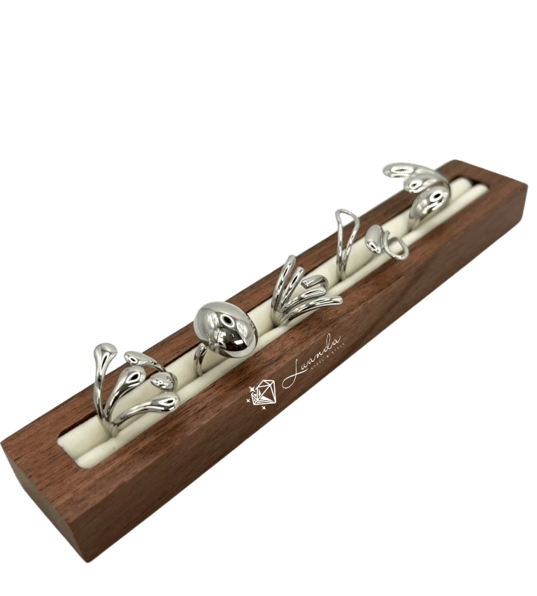 Bagues modernes en acier inoxydable couleur argent pour femme – Luanda Genève