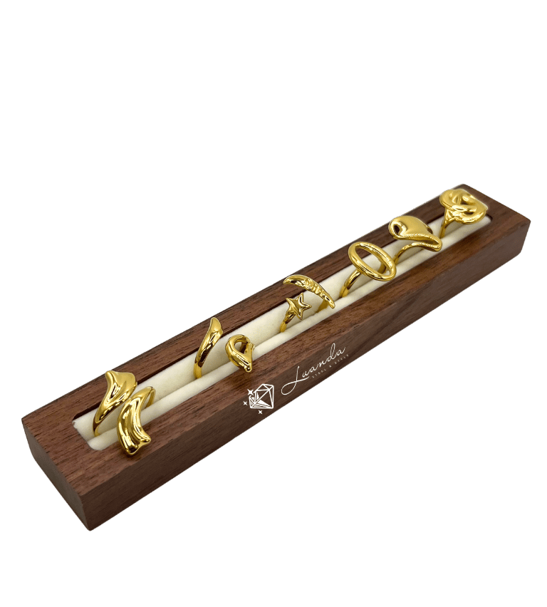 Bagues design dorées en acier inoxydable pour femme – Luanda Genève