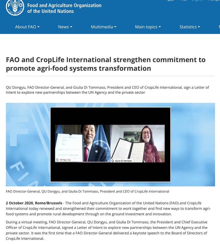 PESTICIDES LOBBYING IPBES FAO ONU