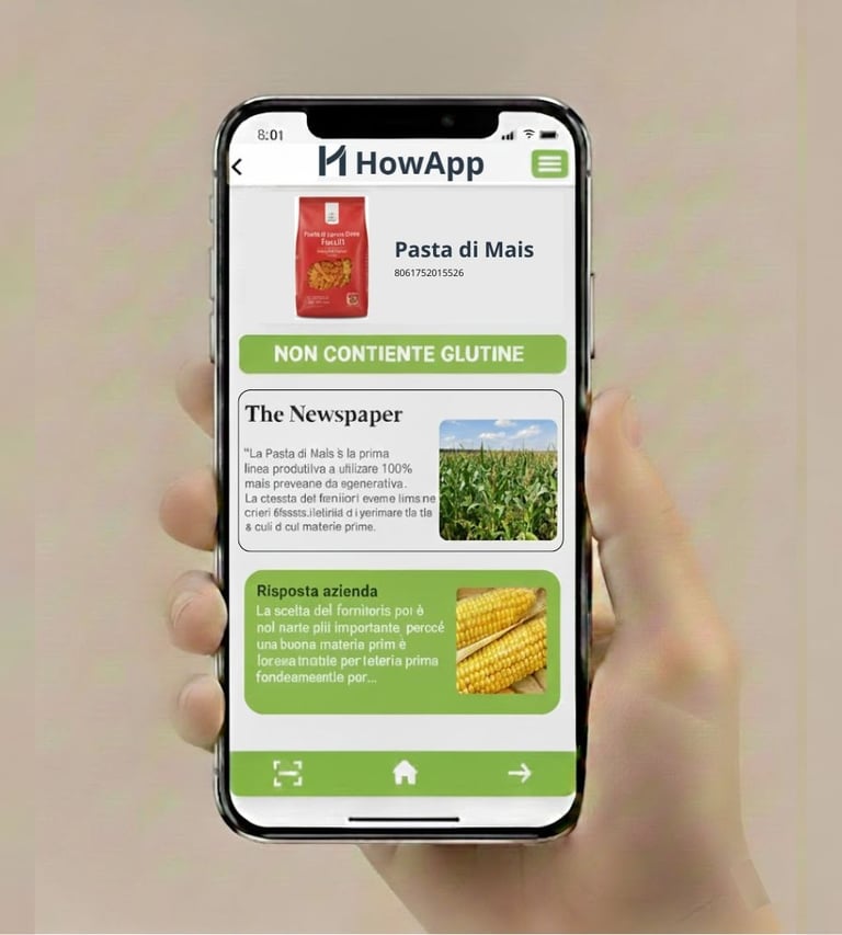 la schermata di un telefono che mostra le notizie sull'azienda alimentare