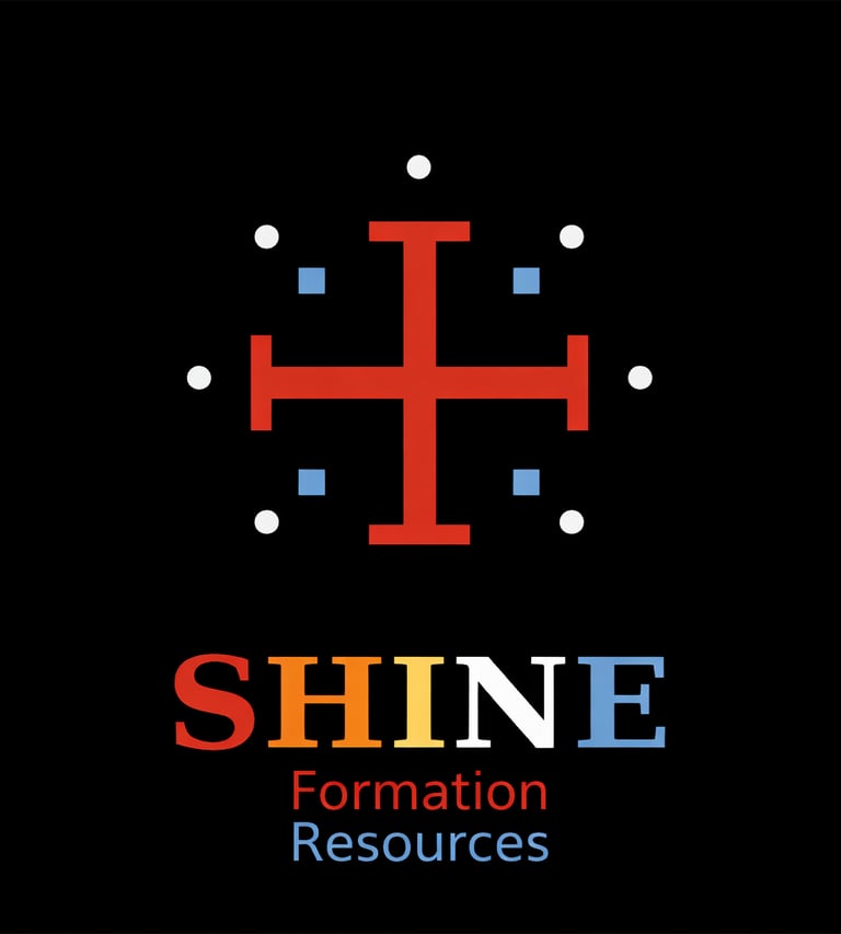 SHINE Formation Resources Logo Red Jerusalem Cross