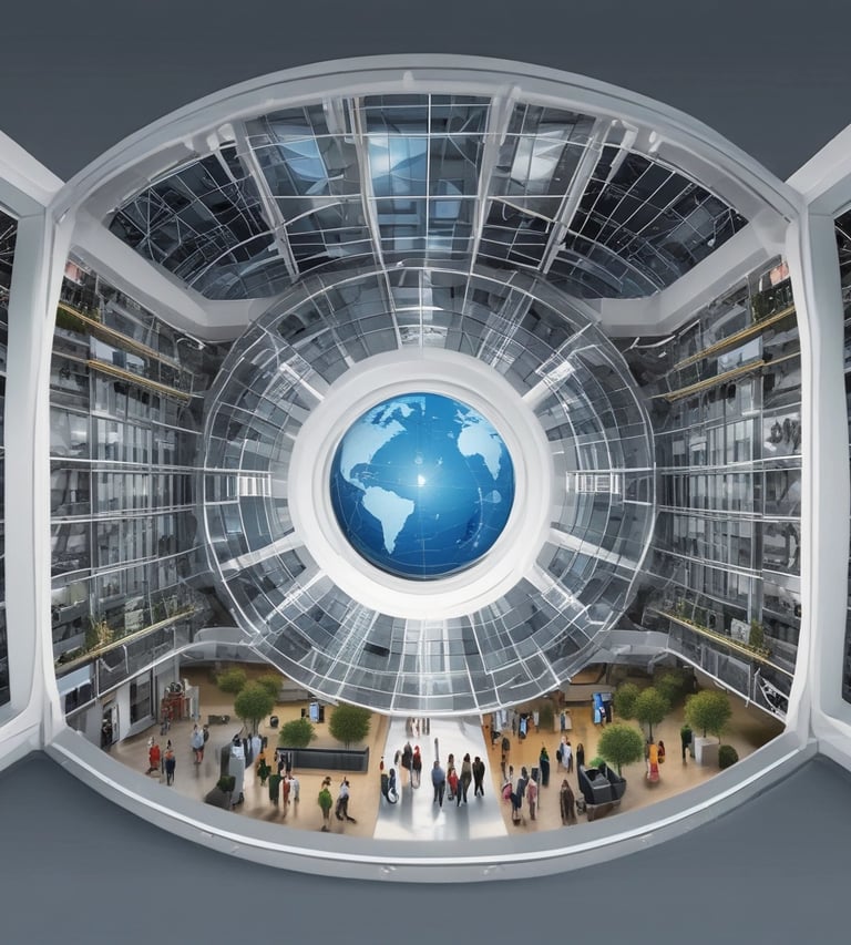 blue and white striped round textile