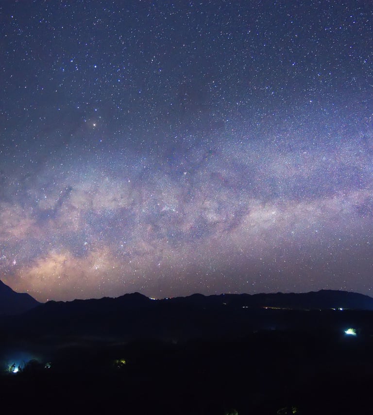 Sky full of stars above the landscape