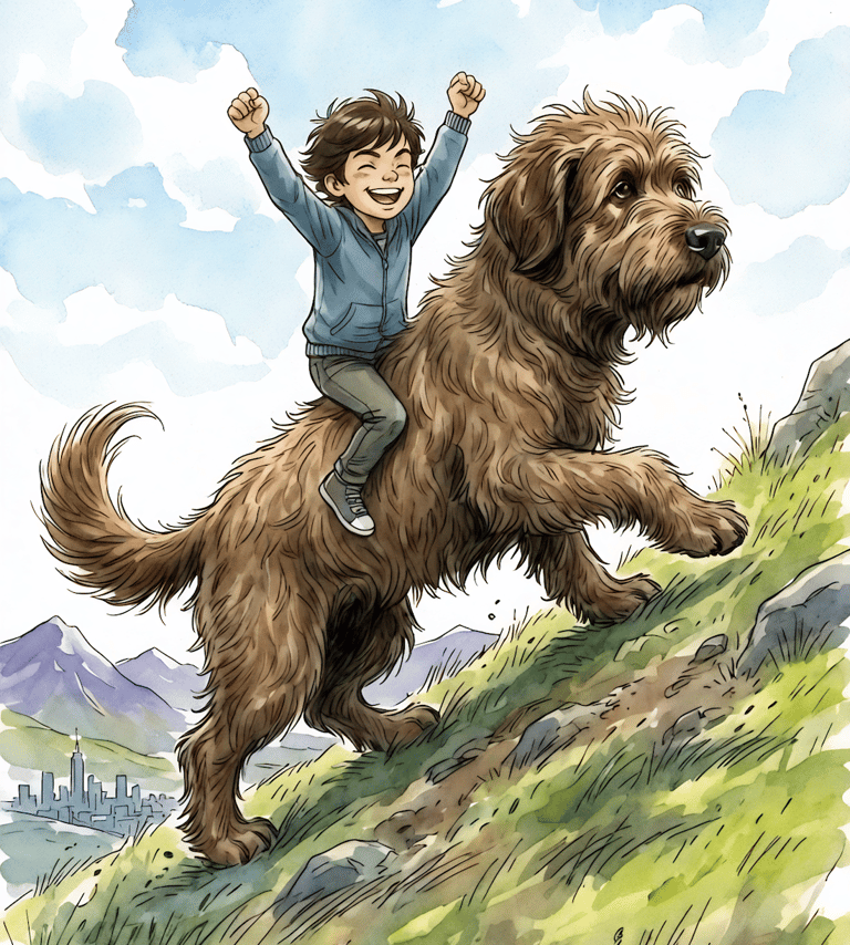 Finn celebrating after finding the Healing Spring