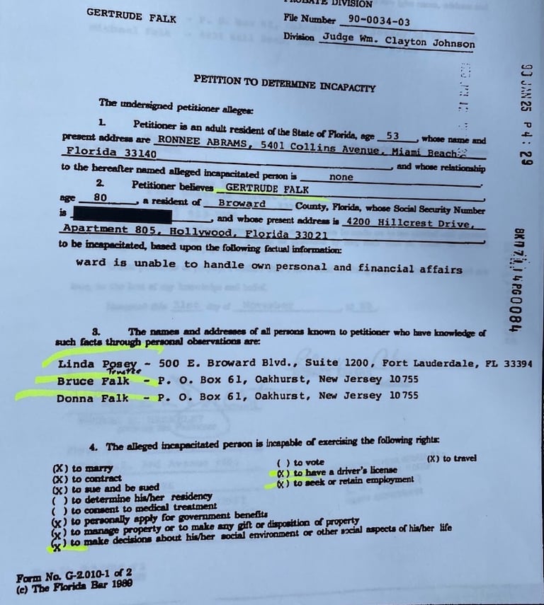 Falk insanity in Florida