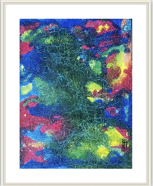 Œuvre colorée intitulée "Lumineuses" réalisée sur papier par Xirkys