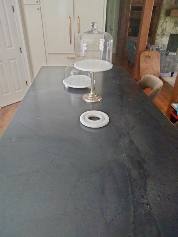 Black stone kitchen island countertop