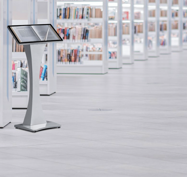 Custom OEM interactive touch screen kiosk with UL/CE certified components and sheet-metal enclosure