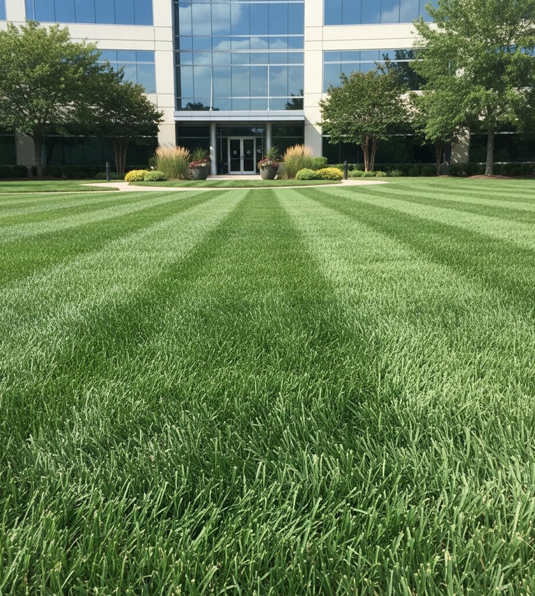 A clean commercial lawn