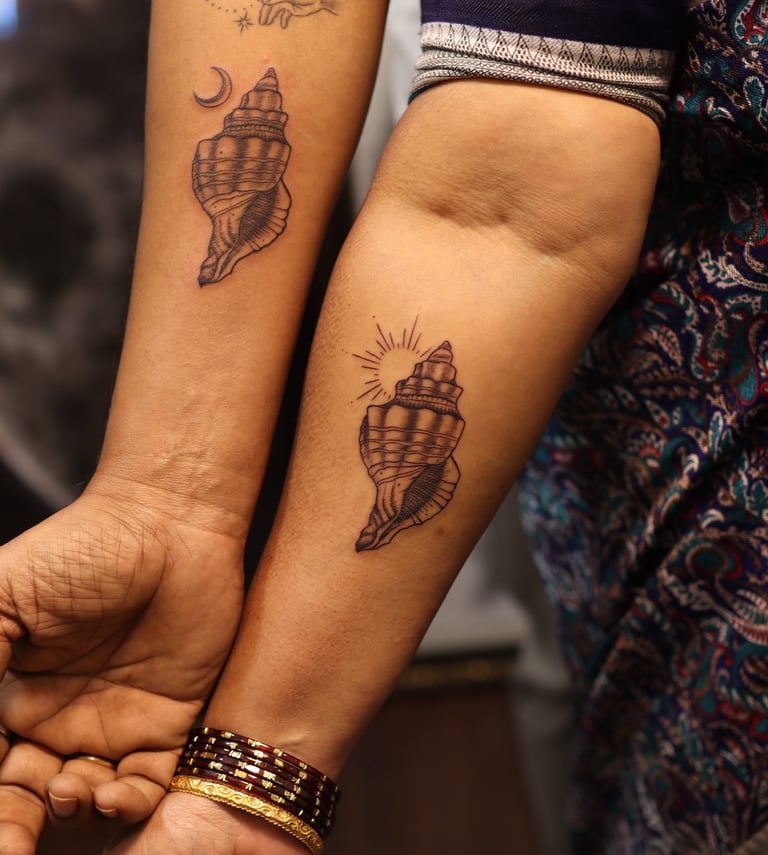 Shankam tattoo at Dudo’s Tattoos in Hyderabad
