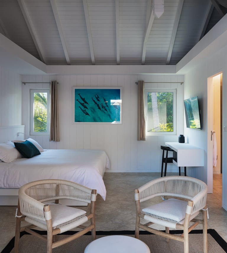 luxurious rooms, with private bathroom and pool view st barth st jean
