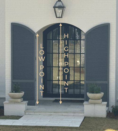 measure an opening with a radius top for exterior shutters