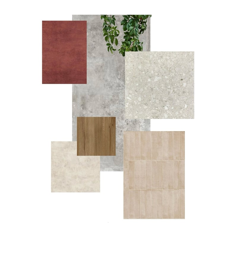 Moodboard de combinación de materiales