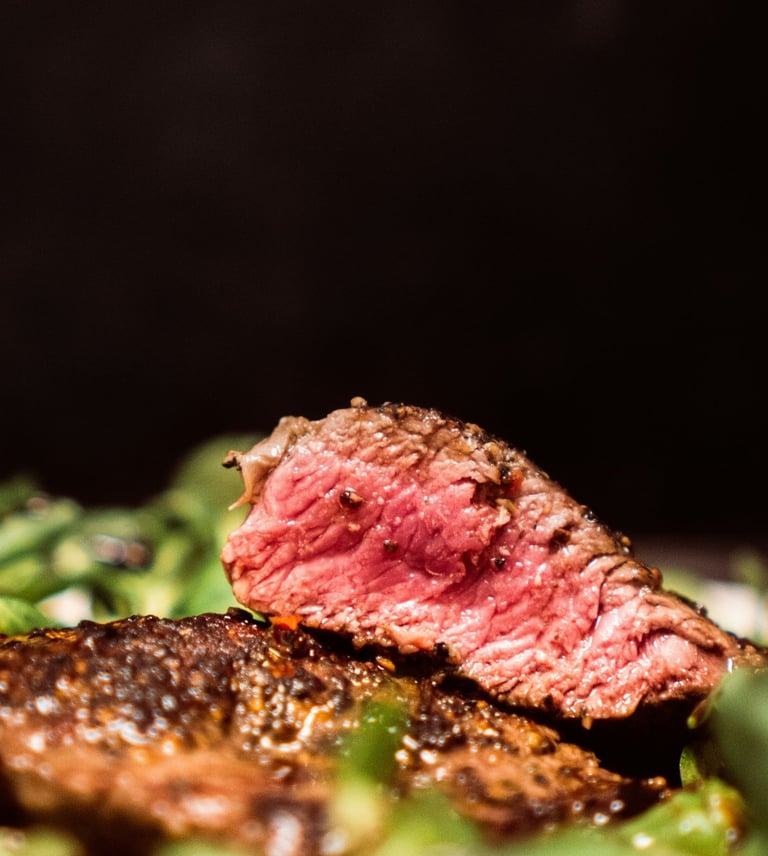 medium rare beef steak